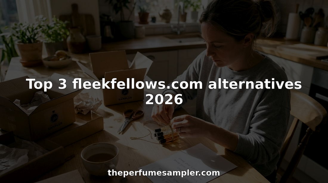 Woman preparing fragrance sample vials at sunlit kitchen table