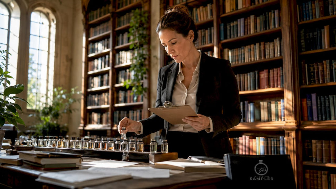 Neuroscientist studying scent samples in lab
