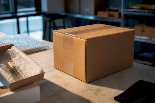 Perfume parcel prepared for ground shipping