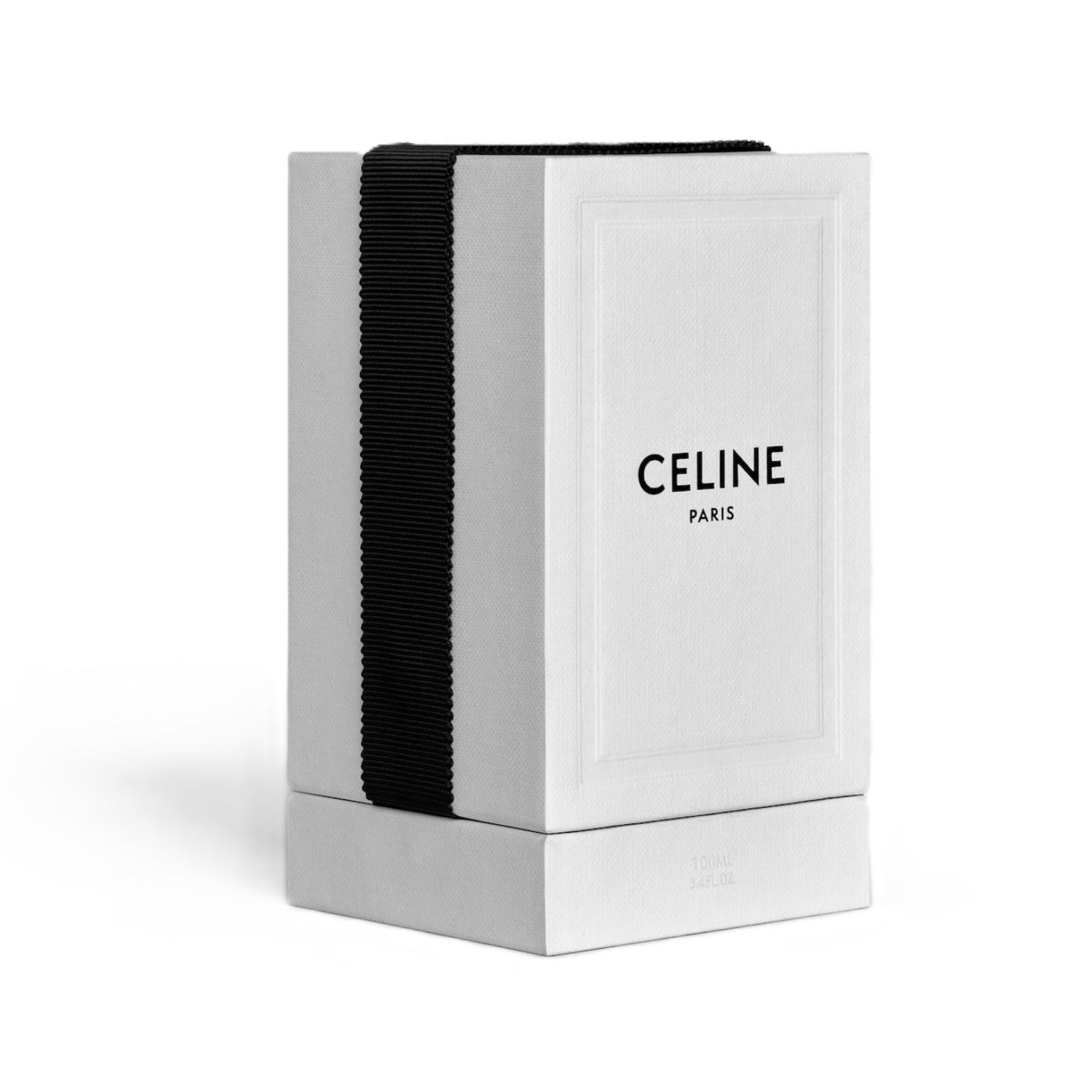 Celine Paris box with black ribbon on a white background