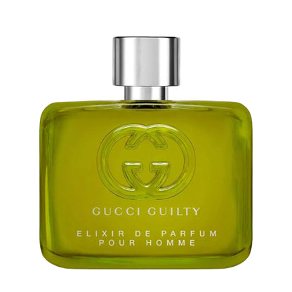 Gucci Guilty Elixir de Parfum pour Homme bottle on a white background