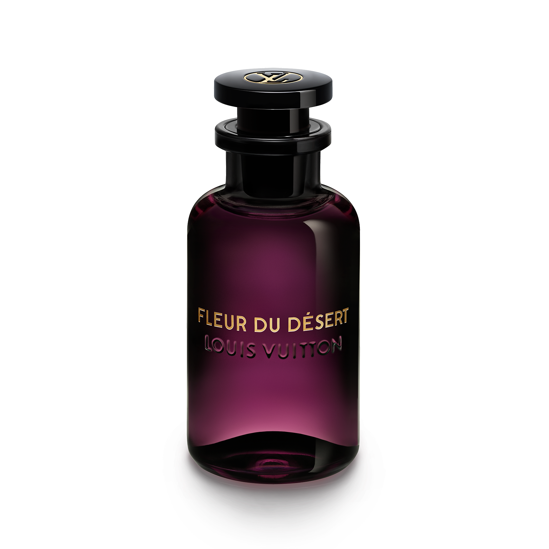 Louis Vuitton Fleur du Desert perfume bottle on a white background