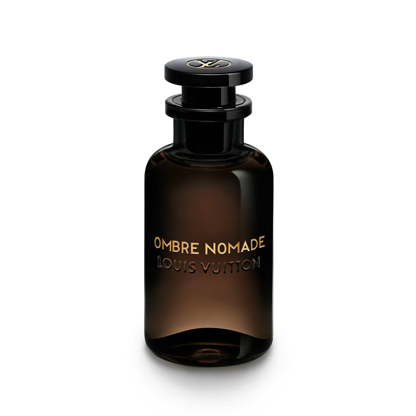 Louis Vuitton Ombre Nomade perfume bottle on a white background