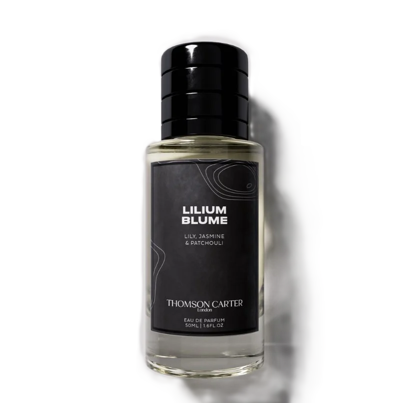 A 100ml bottle of Thomson Caffer Lilium Blume Eau de Parfum on a clean white background with a soft shadow.
