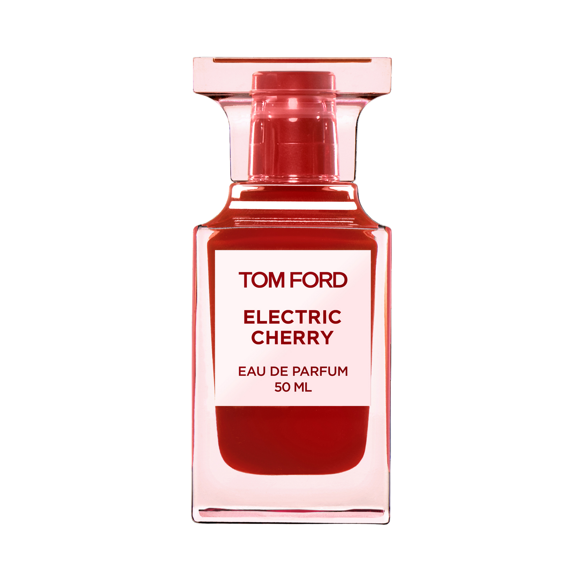 Tom Ford Electric Cherry perfume bottle on a white background