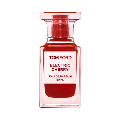Tom Ford Electric Cherry perfume bottle on a white background