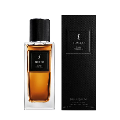 Yves Saint Laurent Tuxedo perfume bottle and packaging on a white background